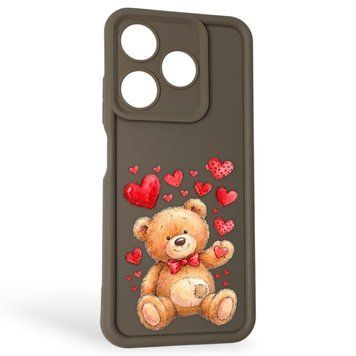Чохол силіконовий Soft Touch з 3D принтом милий ведмедик для TECNO Spark 10C (KI5m) коричневий (Повний захист камери) 0044935 фото