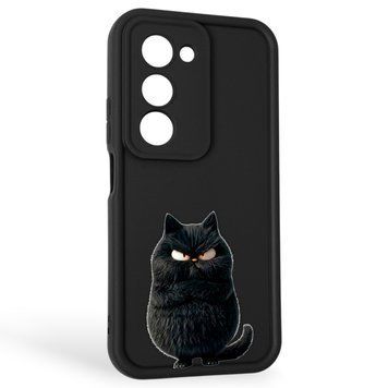 Чохол силіконовий Soft Touch з 3D принтом злого кота для Xiaomi Redmi 15 5G Global чорний (Повний захист камери) 0047048 фото