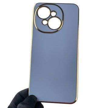 Чехол для Tecno Spark Go 1 (KL4) женский с золотой окантовкой с защитой камеры на техно спарк го 1 синий 0013277 фото