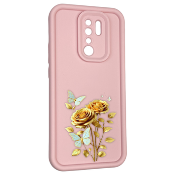 Чохол силіконовий Soft Touch з 3D принтом жіночим для Xiaomi Redmi 9 рожевий (Повний захист камери) 0042971 фото