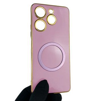 Чехол для TECNO Spark 10 Pro KI7 с кольцом MagSafe с золотой окантовкой на техно спарк 10 про черничный gs1 0021584 фото