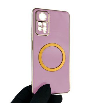 Чехол для Xiaomi Redmi Note 11 Pro 4G с кольцом MagSafe с золотой окантовкой редми нот 11 про черничный gs1 0022613 фото