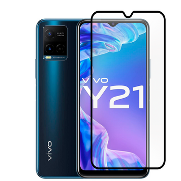 Защитное стекло для телефона Vivo Y21 противоударное полноэкранное на виво у21 черное 0038804 фото