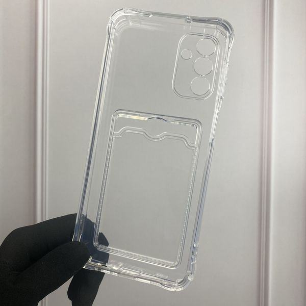 Чехол для Samsung Galaxy A04s SM-A047F с бронь углами с карманом для карточек k-pop на самсунг а04с прозрачный 0000267 фото