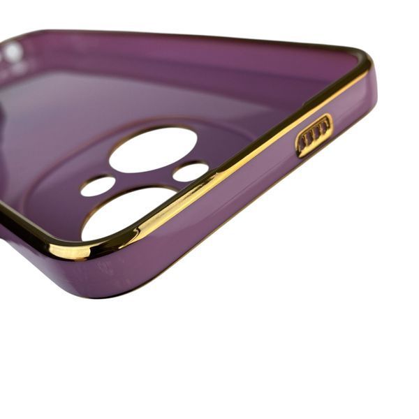 Чохол для Tecno Spark Go 2025 (KL4) з кільцем-підставкою із золотою окантовкою на техно спарк го 2025 чорничний gs1 0021122 фото