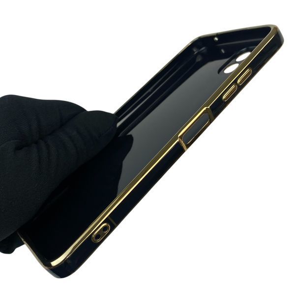 Чехол для Samsung Galaxy A22 5G SM-A226 с кольцом MagSafe с золотой окантовкой на самсунг а22 черный gs1 0022352 фото