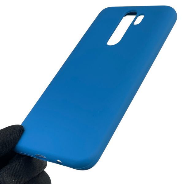 Чехол для Xiaomi Redmi Note 8 Pro силиконовый с микрофиброй нескользящий на сяоми редми нот 8 про синий 0032781 фото