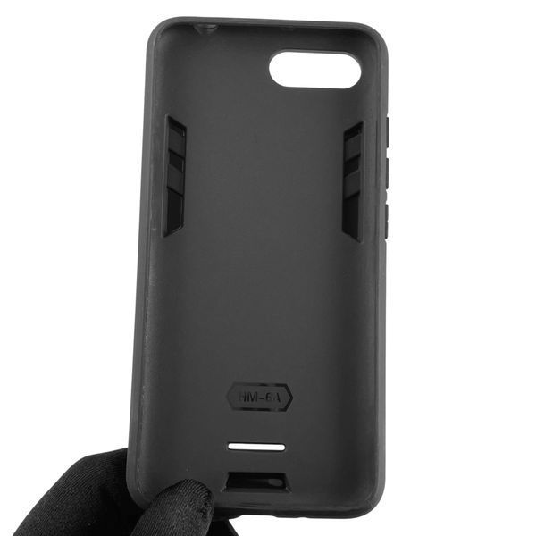 Чохол для телефона Xiaomi Redmi 6A броньований з магнітним кільцем-тримачем на сяомі редмі 6а чорний 0025809 фото
