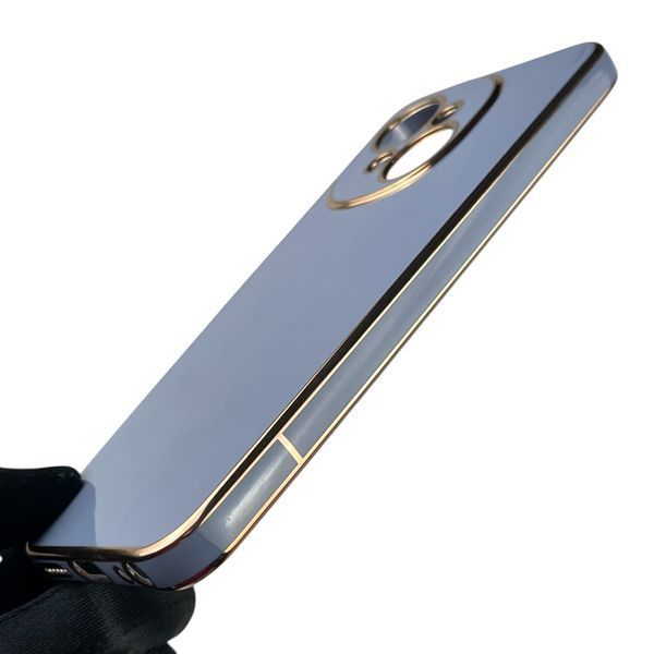 Чехол для Tecno Spark Go 1 (KL4) женский с золотой окантовкой с защитой камеры на техно спарк го 1 синий 0013277 фото