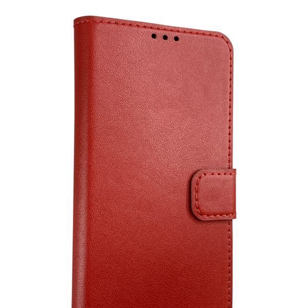 Чехол-книжка для Realme C85 красная (натуральная кожа, защита камеры, подставка) 0062505 фото