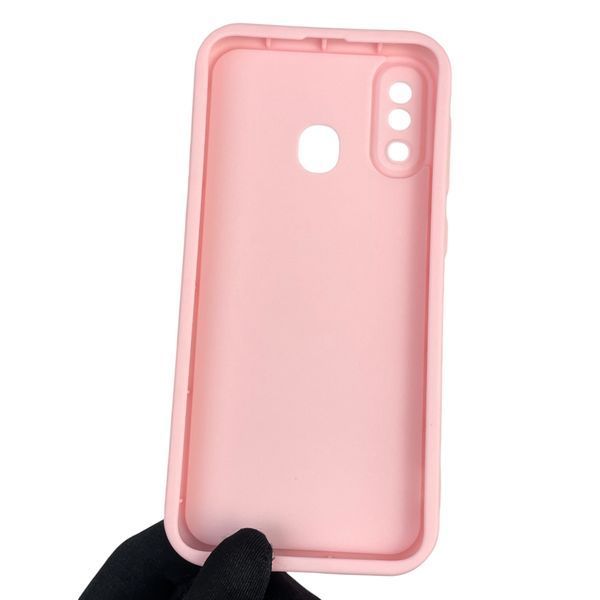 Чехол силиконовый оригинальный Soft Touch с 3D принтом смешного теда мишки для Samsung Galaxy A20 (SM-A205F) розовый (Полная защита камеры) 0048606 фото