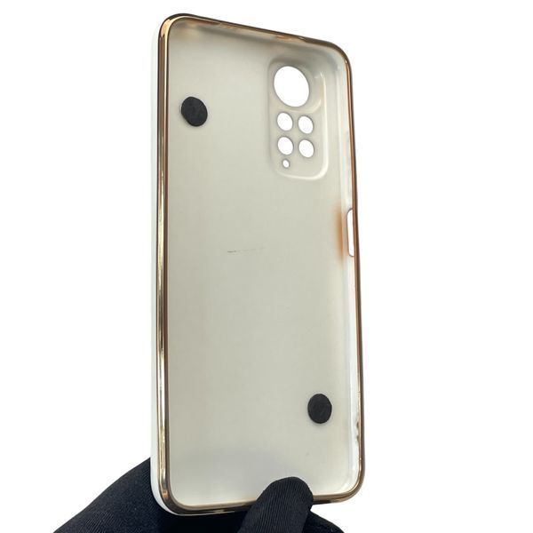 Чохол для телефона Xiaomi Redmi Note 11 4G жіночій із ремінцем з прикрасами та золотою окантовкою на сяомі редмі нот 11 4г білий gs1 0016270 фото