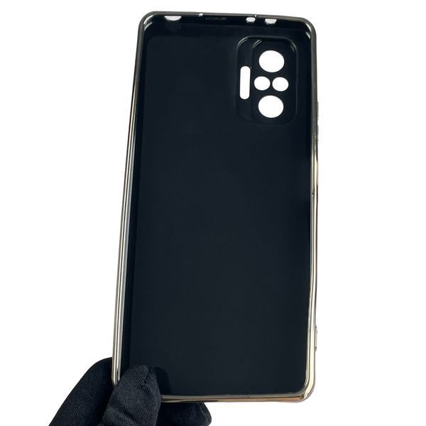 Чохол для Xiaomi Redmi Note 10 Pro 4G глянсовий із золотою окантовкою із захистом камери на сяомі редмі нот 10 0008338 фото