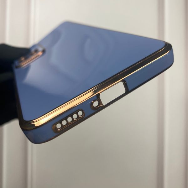 Чехол для Xiaomi Redmi Note 11 Pro Plus 5G с золотой окантовкой защитой камеры на редми нот 11 про плюс синий 0000067 фото