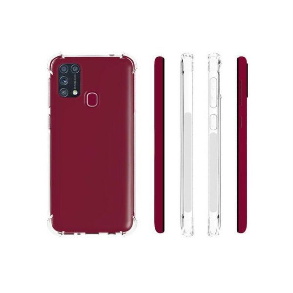 Чехол-накладка для Samsung Galaxy M31 прозрачная с бронь углами с защитой камеры противоударная (самсунг галакси м31) 0061433 фото