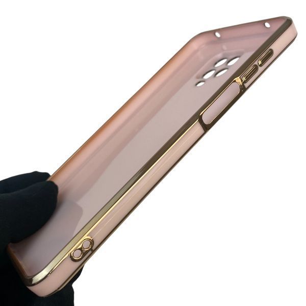 Чохол для Xiaomi Redmi Note 9S із захистом камери із золотою окантовкою на сяомі редмі нот 9с пудровий gs1 0020055 фото