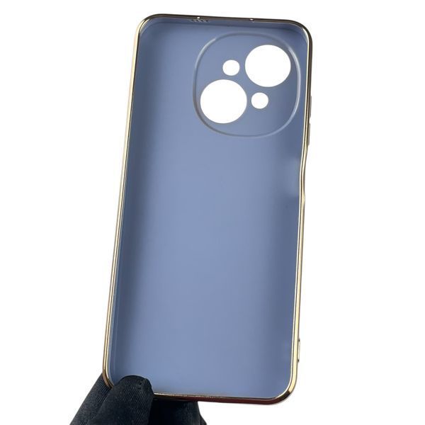 Чехол для Tecno Spark Go 1 (KL4) женский с золотой окантовкой с защитой камеры на техно спарк го 1 синий 0013277 фото