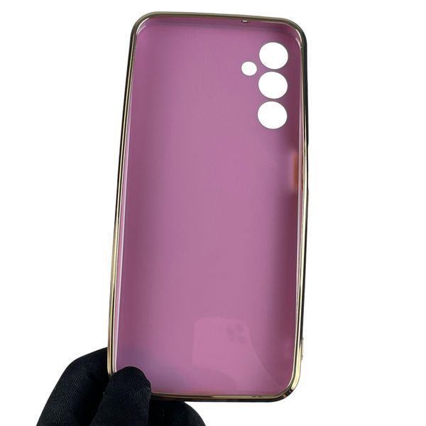 Чохол для Samsung Galaxy A14 4G SM-A145F із золотою окантовкою із захистом камери на самсунг а14 бузковий 0008360 фото