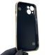 Чехол для телефона Apple iPhone 13 женский с ремешком и украшениями и золотой окантовкой на айфон 13 черный gs1 0016190 фото 2