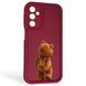 Чехол силиконовый Soft Touch с 3D принтом смешного теда мишки для Samsung Galaxy M34 5G (SM-M346) бордовый (Полная защита камеры) 0049215 фото 1