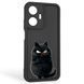 Чохол силіконовий оригінальний Soft Touch з 3D принтом злого кота для Realme C55 чорний (Повний захист камери) 0046333 фото 1