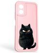 Чехол силиконовый оригинальный Soft Touch с 3D принтом злой котик для OPPO A18 4G (CPH2591) розовый (Полная защита камеры) 0046234 фото