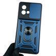 Чохол для Motorola Moto G84 PAYM0011RS броньований з кільцем зі шторкою на камеру на моторола г84 темно-синій
