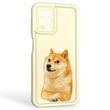 Чехол силиконовый оригинальный Soft Touch с 3D принтом мема сибу для Samsung Galaxy M22 4G (SM-M225F) молочный (Полная защита камеры)