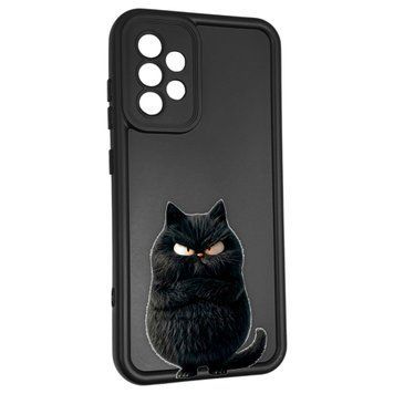 Чохол силіконовий оригінальний Soft Touch з 3D принтом злого кота для Samsung Galaxy A52s (SM-A528F) чорний (Повний захист камери) 0046536 фото