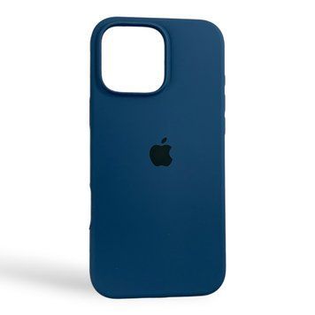 Чохол Silicone Case для Apple iPhone 16 Pro Max темно-синій Dark Blue (софт-тач, мікрофібра всередині) 0061929 фото