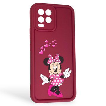 Чехол силиконовый Soft Touch с 3D принтом волшебной минни маус для Realme 8 Pro бордовый (Полная защита камеры) 0050417 фото