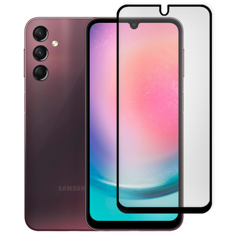 Защитное стекло МАТОВОЕ для телефона Samsung Galaxy A24 (SM-A245F) противоударное на самсунг а24 черное 0039036 фото