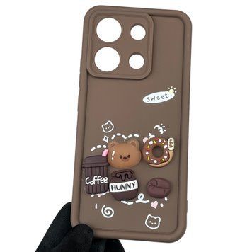 Чохол для Xiaomi Redmi Note 13 4G з 3д малюнком дитячий жіночий об'ємний на сяомі редмі нот 13 4г коричневий 0011949 фото