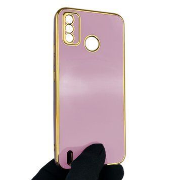 Чохол для Tecno Spark 6 Go (KE5) глянцевий із захистом камери із золотою окантовкою на техно спарк 6 го чорничний gs1 0019839 фото