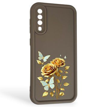 Чехол силиконовый Soft Touch с 3D принтом женским для Samsung Galaxy A50 (SM-A505F) коричневый (Полная защита камеры) 0042719 фото