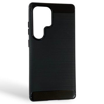 Чехол для телефона Samsung Galaxy S25 Ultra (SM-S938B) карбоновый противоударный с высокими бортами черный 0052238 фото