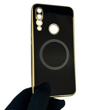 Чехол для Huawei Y9 Prime 2019 STK-L21 с кольцом MagSafe с золотой окантовкой на хуавей у9 прайм 2019 черный gs1 0021819 фото
