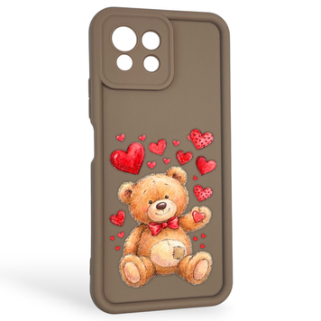 Чехол силиконовый оригинальный Soft Touch с 3D принтом милый мишка для Xiaomi Mi 11 Lite коричневый (Полная защита камеры) 0043593 фото