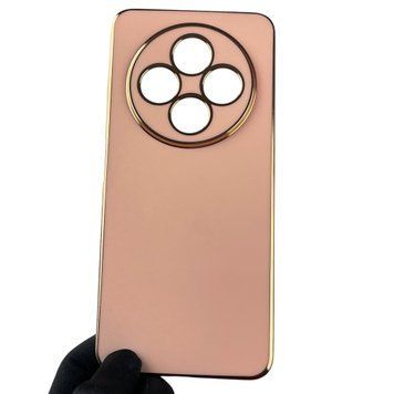 Чехол для Xiaomi Redmi A4 5G женский с золотой окантовкой с защитой камеры на сяоми редми а4 5г розовый 0013898 фото