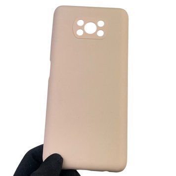 Чохол для Xiaomi Poco X3 Pro силіконовий з мікрофіброю нековзний на сяомі поко х3 про пудровий 0032530 фото