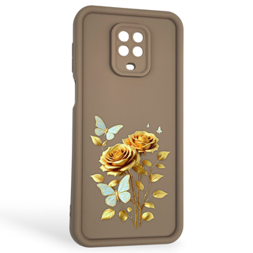 Чехол силиконовый Soft Touch с 3D принтом женским для Xiaomi Redmi Note 9s коричневый (Полная защита камеры) 0043162 фото
