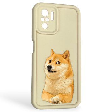 Чехол силиконовый оригинальный Soft Touch с 3D принтом мема сибу для Xiaomi Poco M5s молочный (Полная защита камеры) 0047872 фото