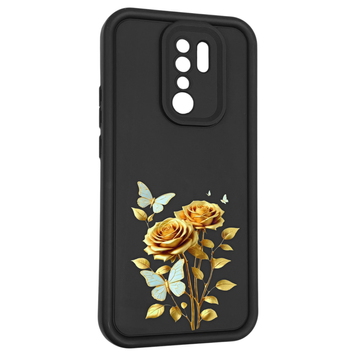 Чохол силіконовий Soft Touch з 3D принтом жіночим для Xiaomi Redmi 9 чорний (Повний захист камери) 0042972 фото