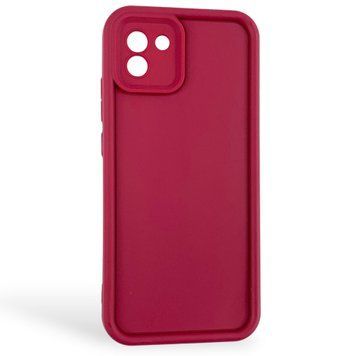 Чехол силиконовый Soft Touch для Samsung Galaxy A03 бордовый (Полная защита камеры) 0053941 фото