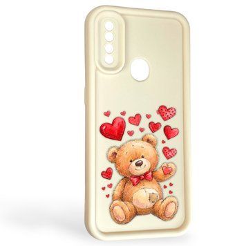 Чехол силиконовый Soft Touch с 3D принтом милый мишка для Oppo A31 молочный (Полная защита камеры) 0044986 фото