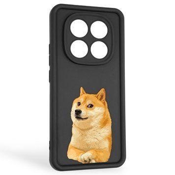 Чехол силиконовый оригинальный Soft Touch с 3D принтом мема сибу для Xiaomi Poco X7 черный (Полная защита камеры) 0047972 фото