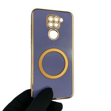 Чехол для Xiaomi Redmi Note 9 с кольцом MagSafe с золотой окантовкой на сяоми редми нот 9 синий gs1 0022683 фото