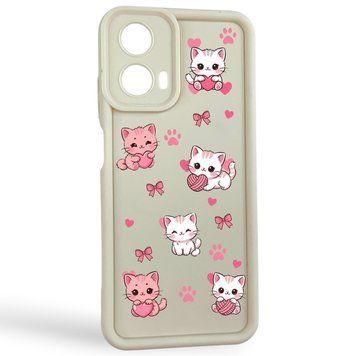 Чохол силіконовий Soft Touch з 3D принтом милі кошенята з лапками для Motorola Moto G24 (PB1E0003RS) Молочний (Повний захист камери) 0059565 фото