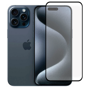 Защитное стекло для телефона Apple iPhone 15 Pro Max противоударное полноэкранное на айфон 15 про макс черное 0038120 фото