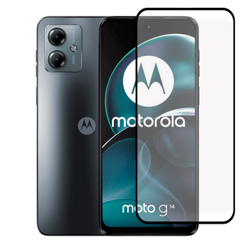 Захисне скло для телефона Motorola Moto G14 (PAYF0006RS) протиударне повноекранне на моторола г14 чорне 0038204 фото